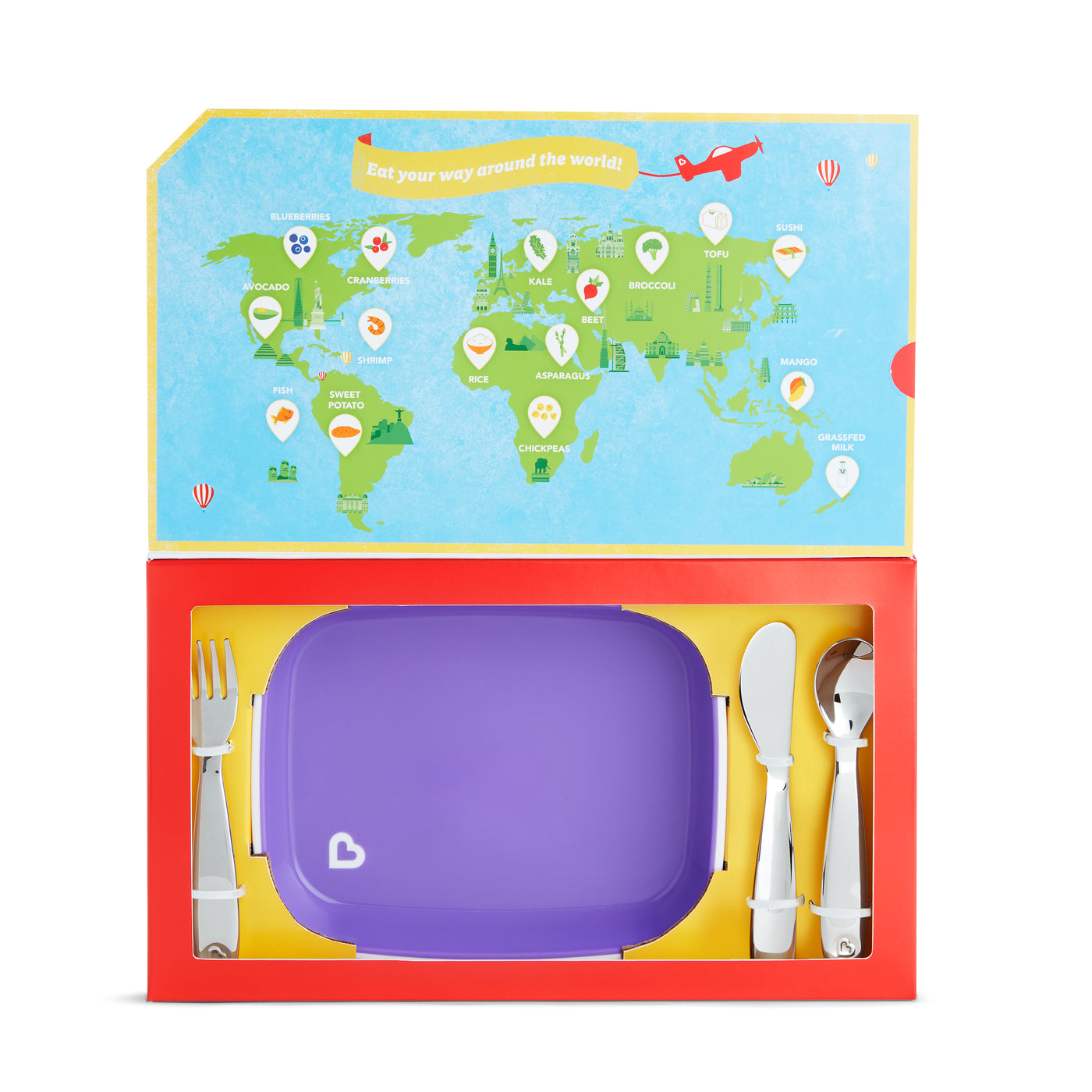 Munchkin - Food Adventure Splash™ Big Kid Dining Set Purple